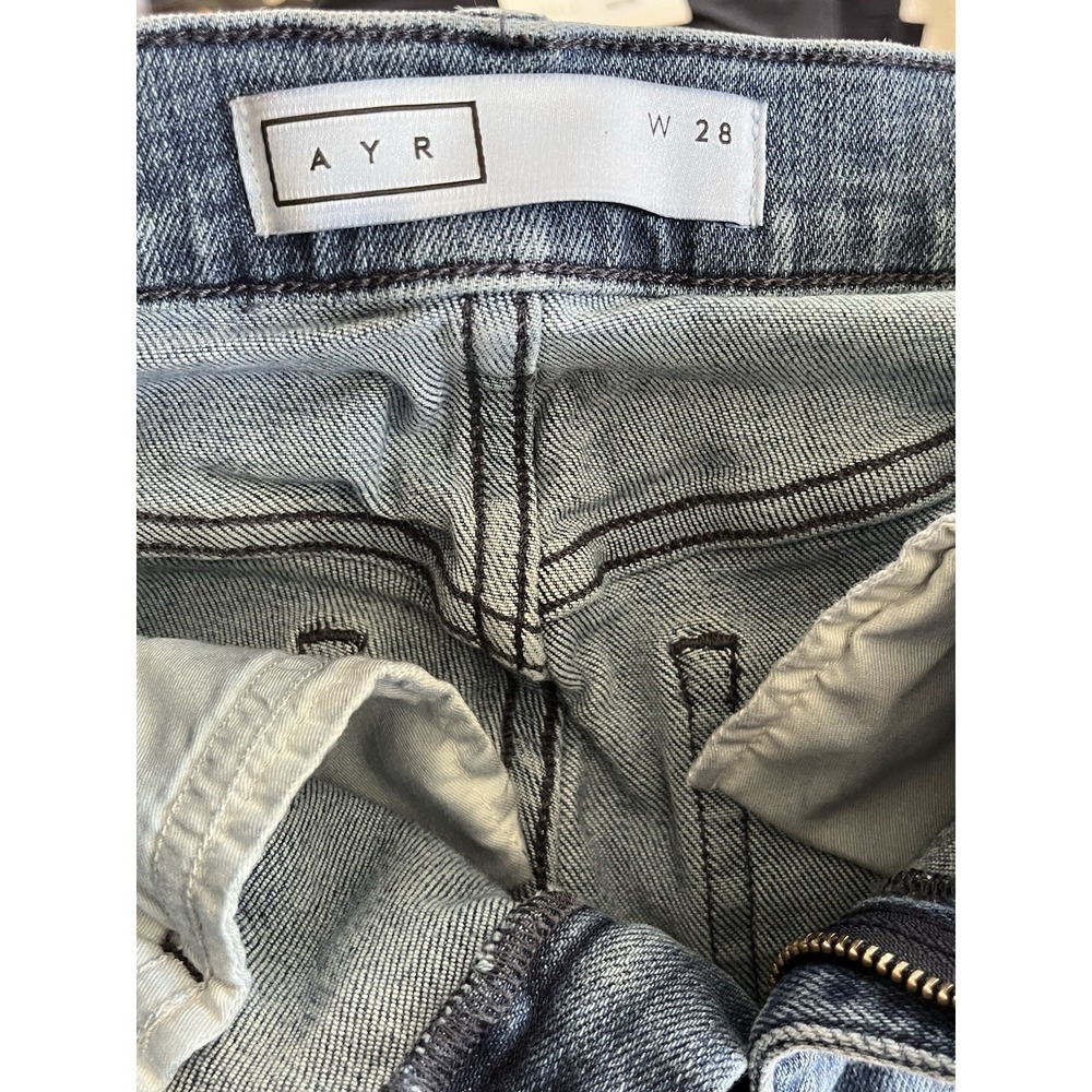 AYR The Pop Straight Leg Jeans Blue Stretch Denim Minimalist Capsule, Size 28 - Picture 7 of 7